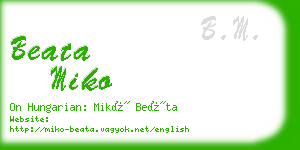 beata miko business card